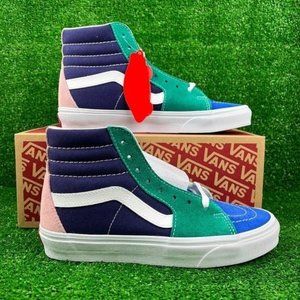 NEW Vans SK8 HI Retro Court Multicolor High Top Sneakers Womens 8
